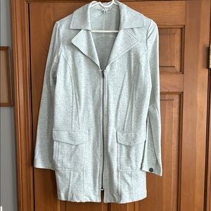 CAbi Light Gray Zip-Front Jacket